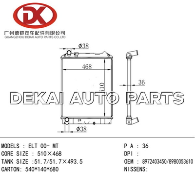 8973710110プラスチック アルミニウム ラジエーターのIsuzuのトラック8971771930 8973874661